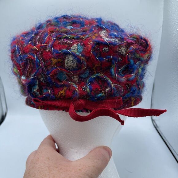  Coralie RARE Vintage Retro Paisely Yarn Turban Style Hat - Picture 5 of 10